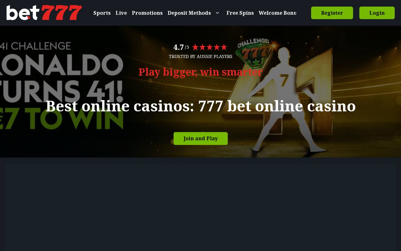 Best online casinos: 777 bet online casino guide (777bet-onlinecasino-australia.com) website preview