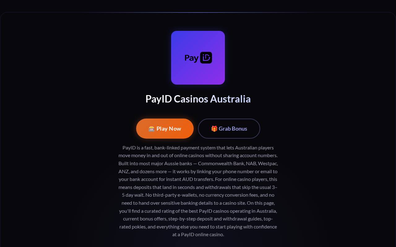 Best Online Casino PayID Australia – Fast Deposits 2025 (australian-online-casino-payid.com) website preview