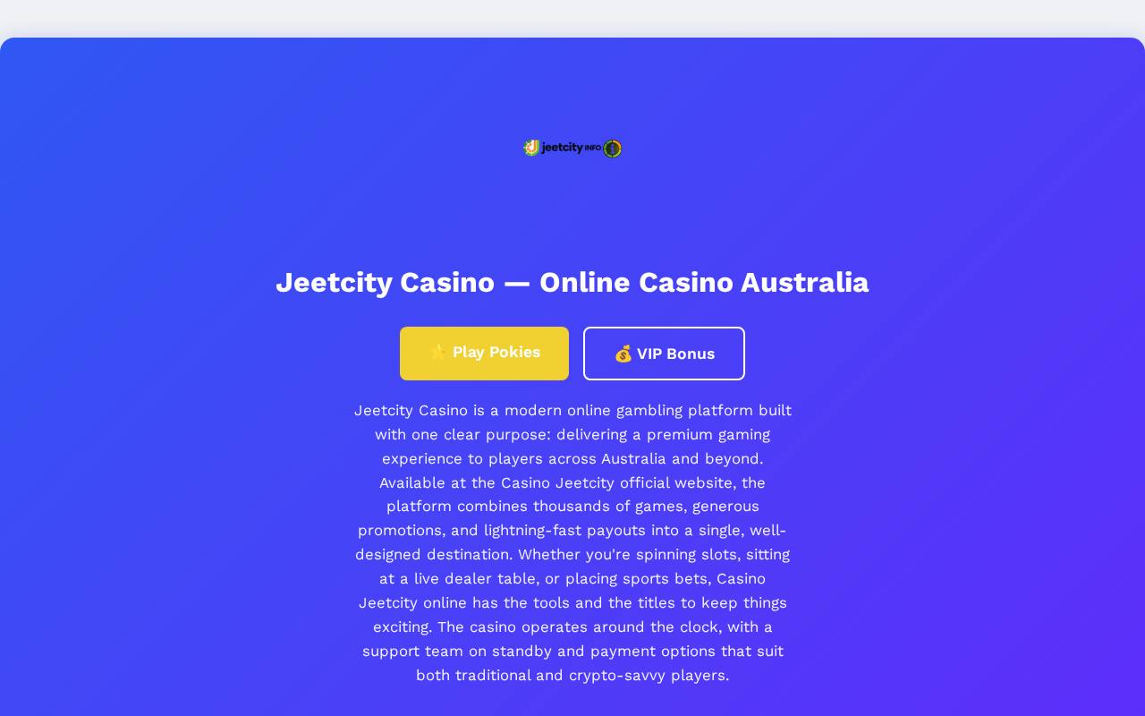 Jeetcity Casino | Pokies, Live Games & Big Bonuses preview
